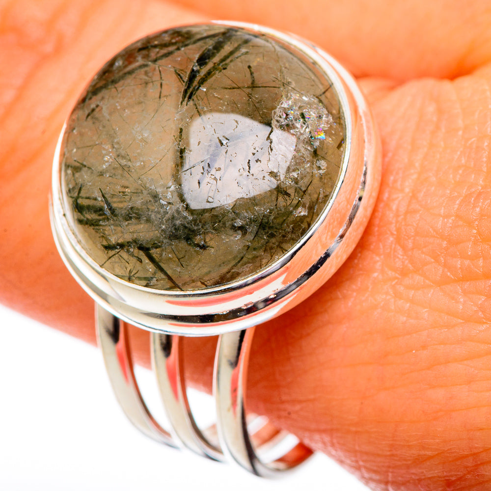 Tourmalinated Quartz Rings handcrafted by Ana Silver Co - RING101073
