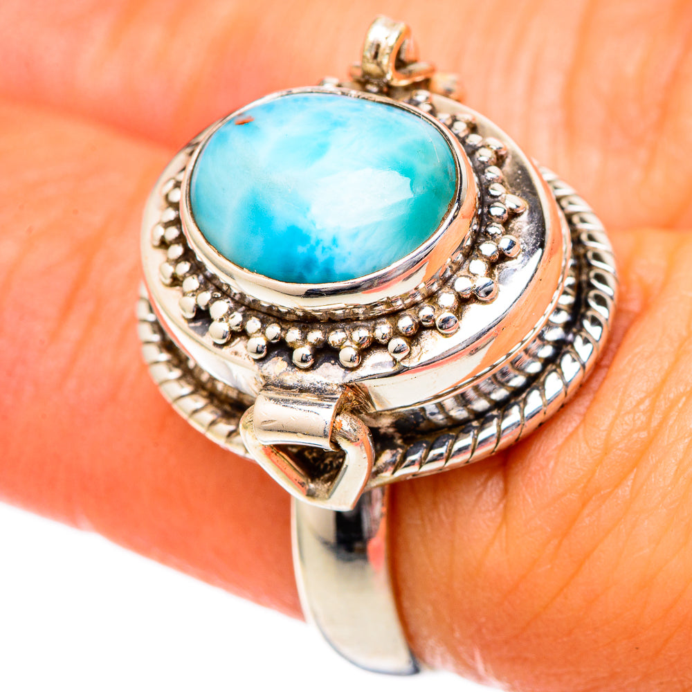 Larimar Rings handcrafted by Ana Silver Co - RING101081