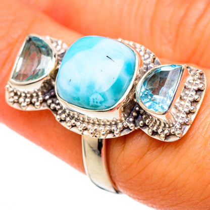 Larimar Rings handcrafted by Ana Silver Co - RING101083