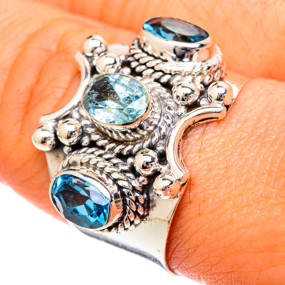 Blue Topaz Rings handcrafted by Ana Silver Co - RING101084