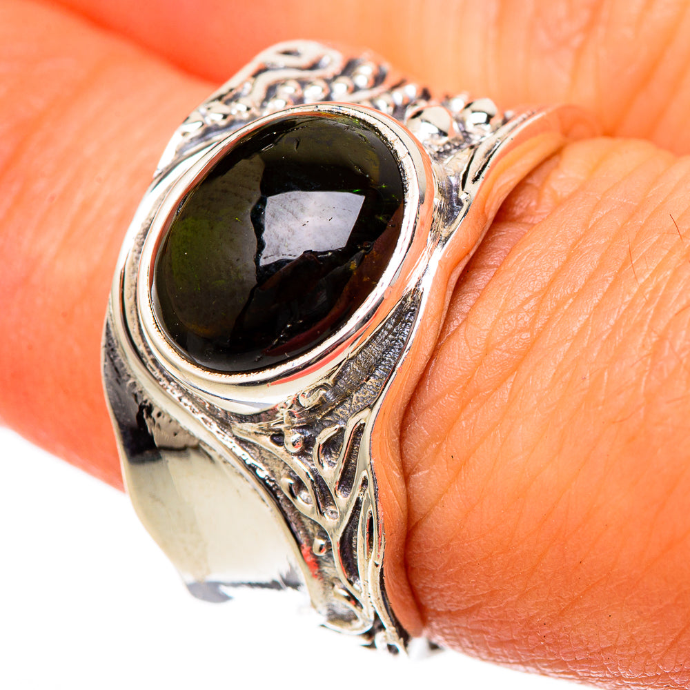 Green Tourmaline Rings handcrafted by Ana Silver Co - RING101087