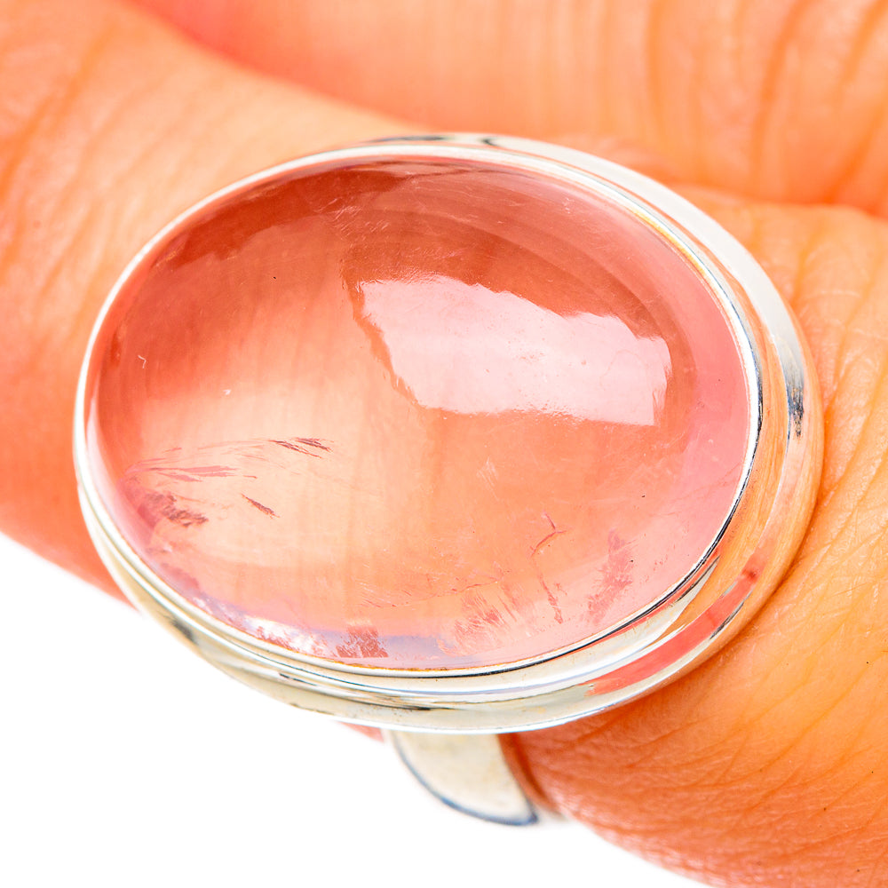 Rose Quartz Rings handcrafted by Ana Silver Co - RING101093