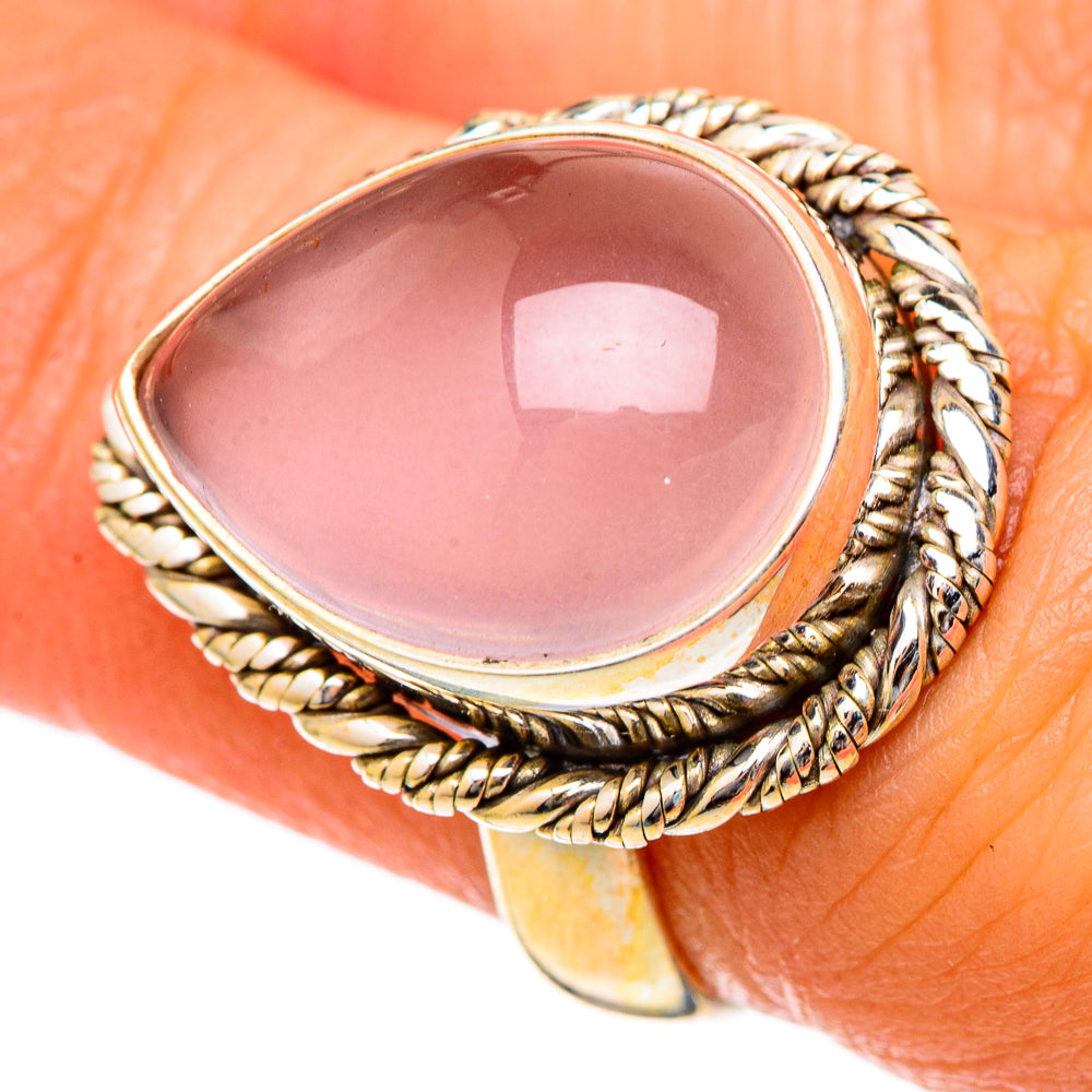 Rose Quartz Rings handcrafted by Ana Silver Co - RING101094