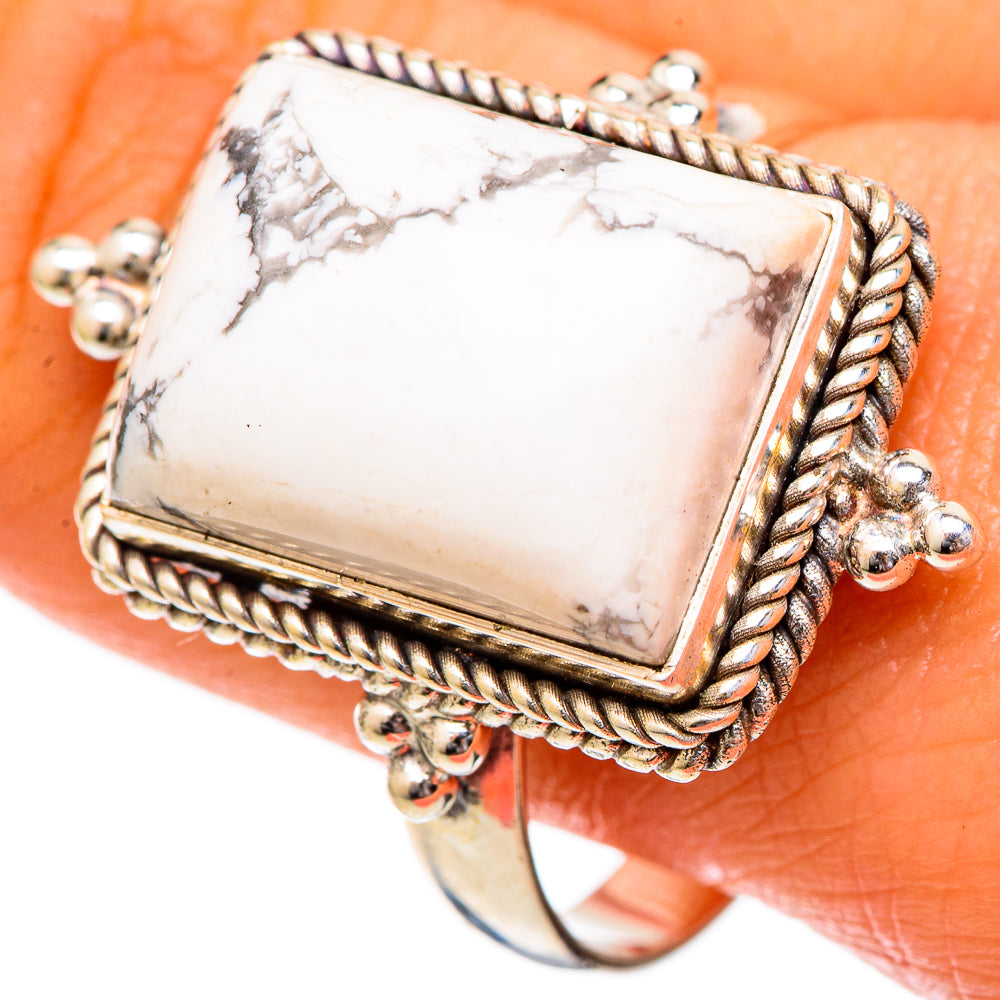 Howlite Rings handcrafted by Ana Silver Co - RING101101