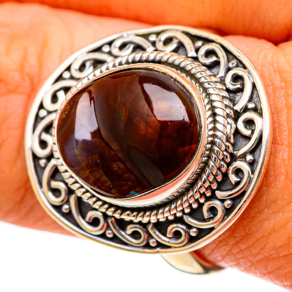 Mexican Fire Agate Rings handcrafted by Ana Silver Co - RING101115