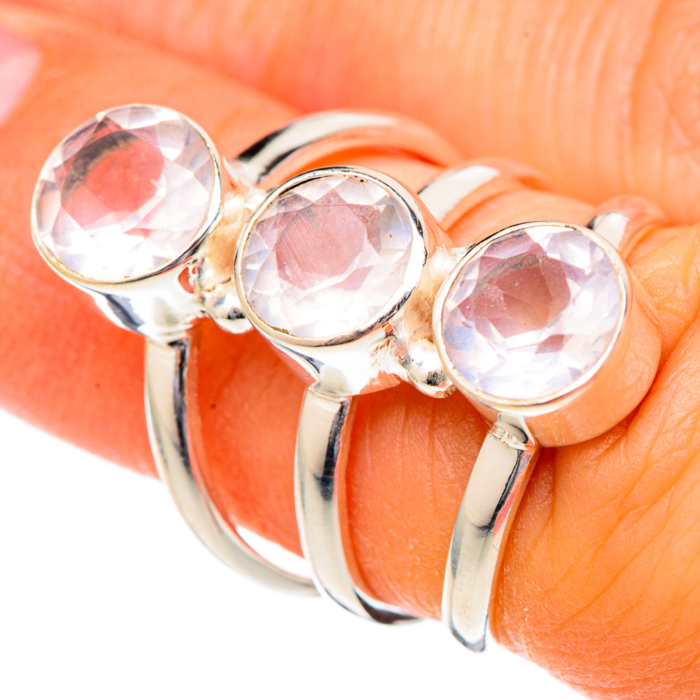 Rose Quartz Rings handcrafted by Ana Silver Co - RING101117