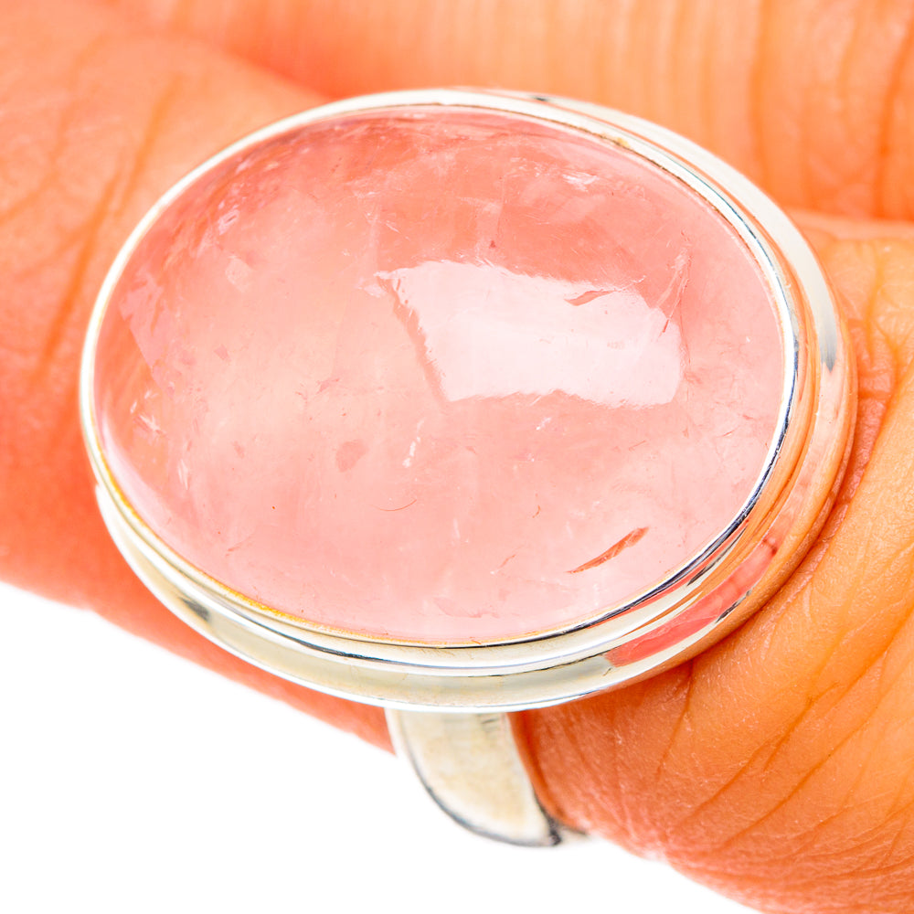 Rose Quartz Rings handcrafted by Ana Silver Co - RING101119
