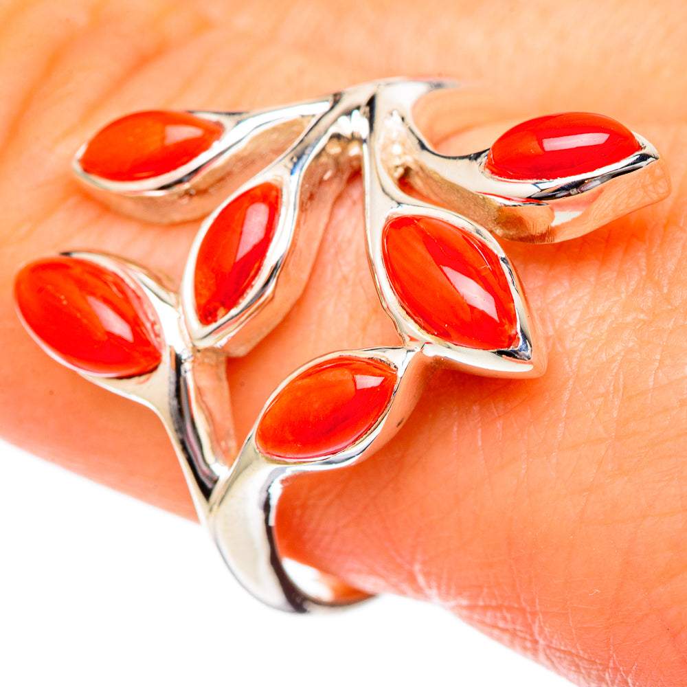Mediterranean Red Coral Rings handcrafted by Ana Silver Co - RING101120