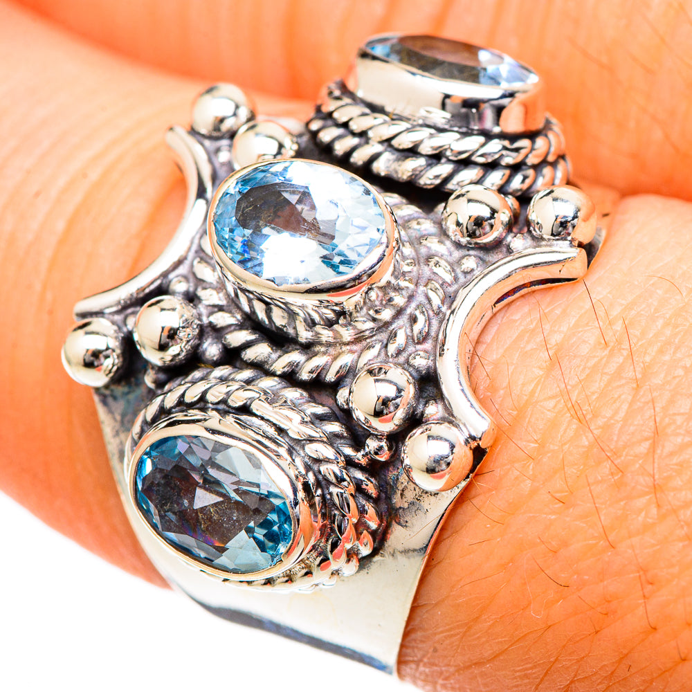 Blue Topaz Rings handcrafted by Ana Silver Co - RING101128