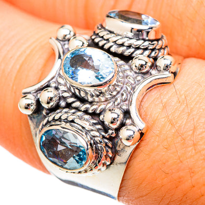Blue Topaz Rings handcrafted by Ana Silver Co - RING101128