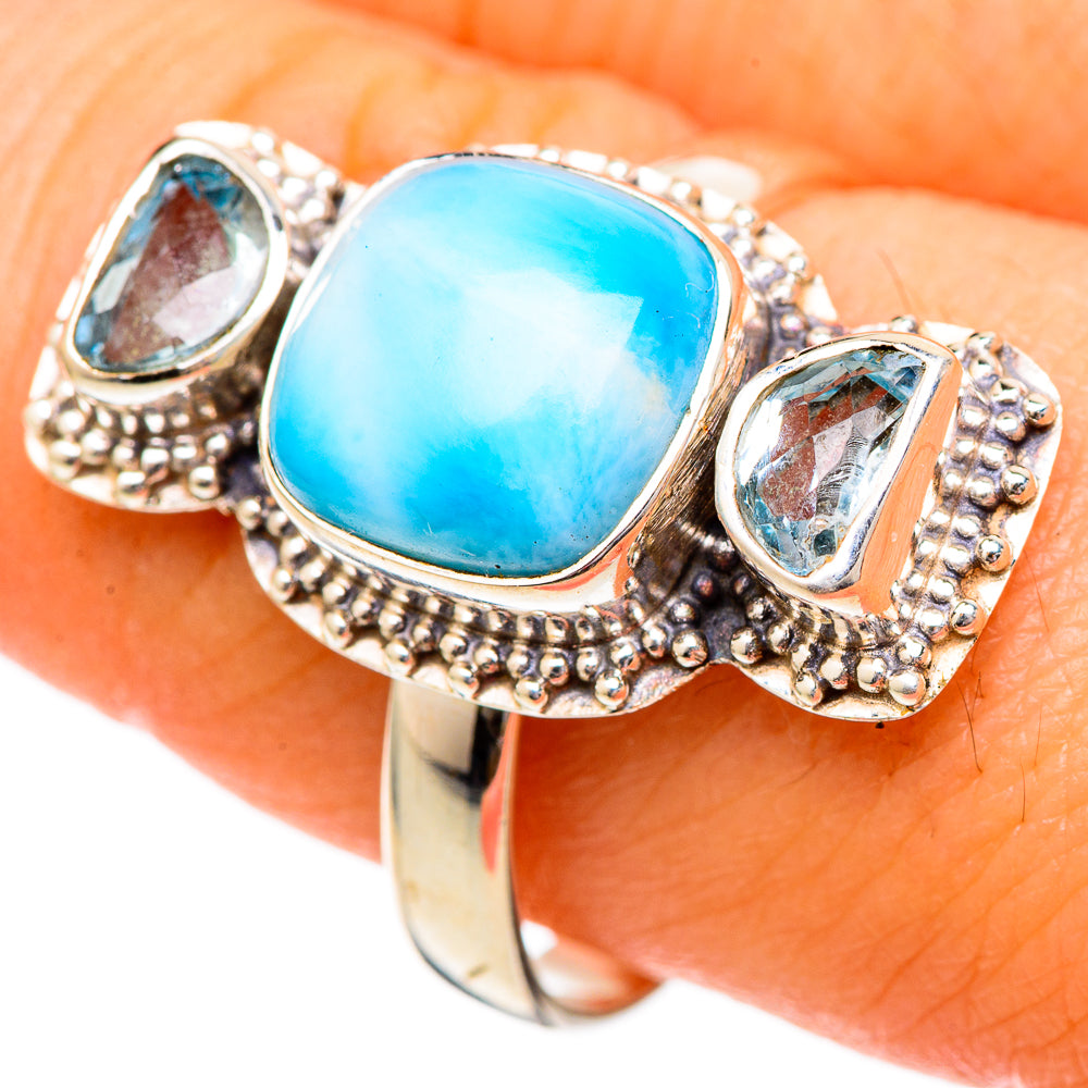 Larimar Rings handcrafted by Ana Silver Co - RING101131