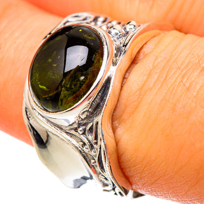 Green Tourmaline Rings handcrafted by Ana Silver Co - RING101132