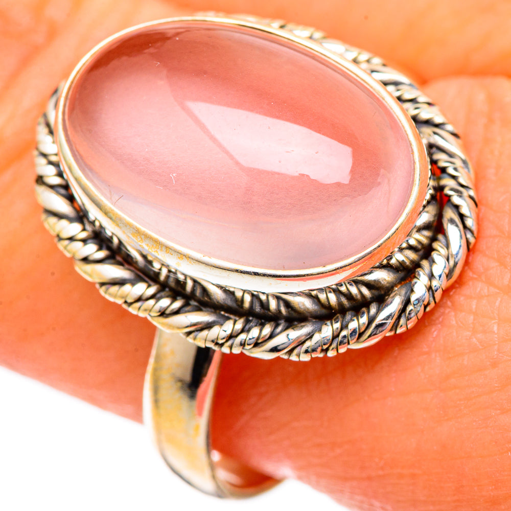 Rose Quartz Rings handcrafted by Ana Silver Co - RING101137