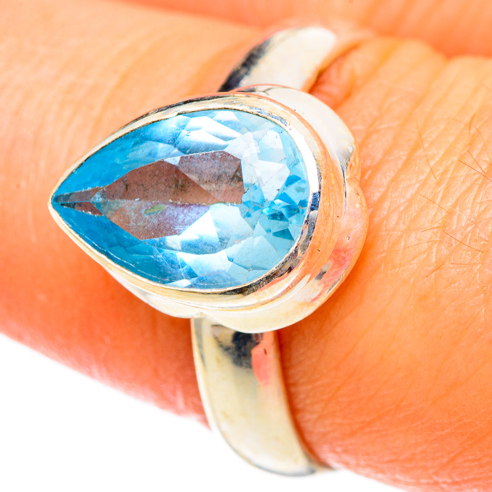 Blue Topaz Rings handcrafted by Ana Silver Co - RING101143