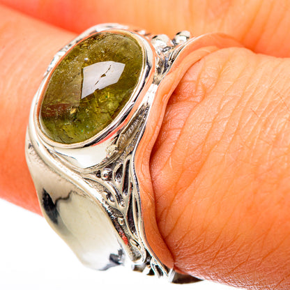 Green Tourmaline Rings handcrafted by Ana Silver Co - RING101148