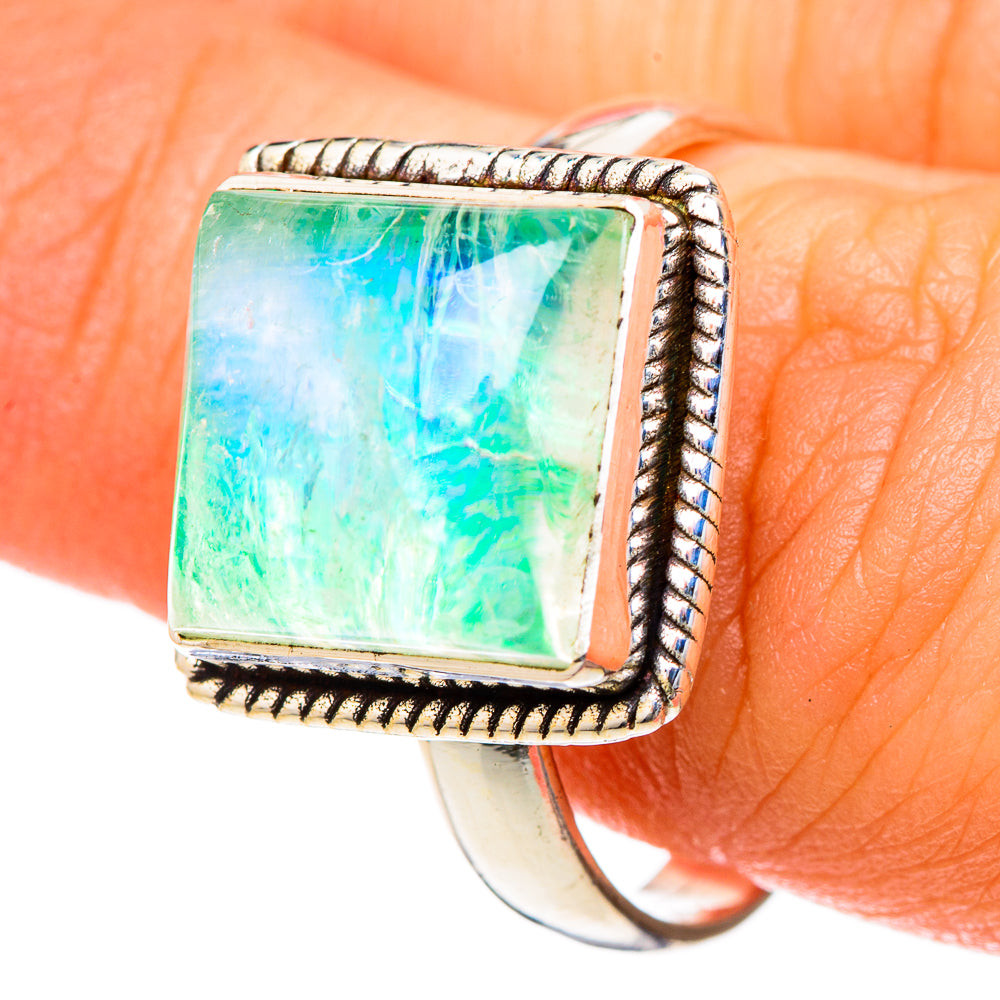 Green Moonstone Rings handcrafted by Ana Silver Co - RING101150