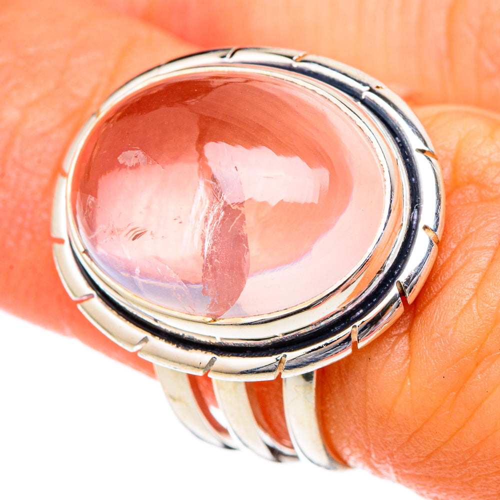 Rose Quartz Rings handcrafted by Ana Silver Co - RING101151