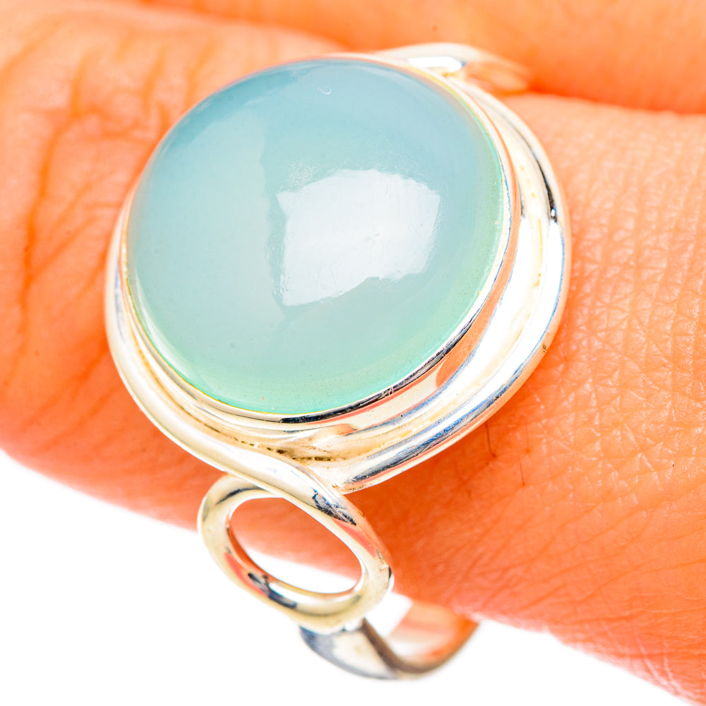 Aqua Chalcedony Rings handcrafted by Ana Silver Co - RING101158
