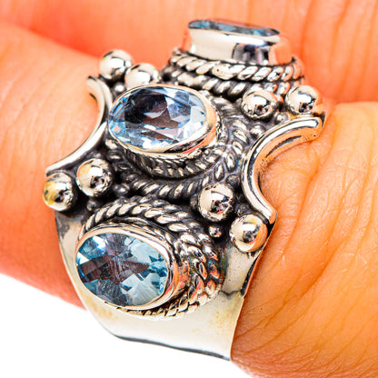 Blue Topaz Rings handcrafted by Ana Silver Co - RING101159