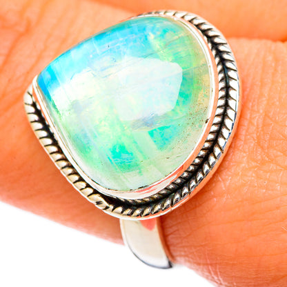 Green Moonstone Rings handcrafted by Ana Silver Co - RING101165
