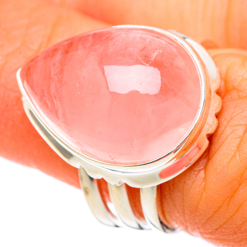 Rose Quartz Rings handcrafted by Ana Silver Co - RING101166