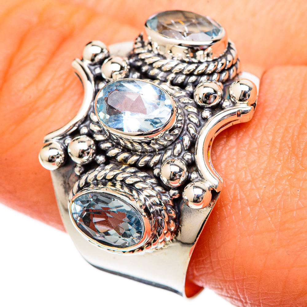 Blue Topaz Rings handcrafted by Ana Silver Co - RING101186