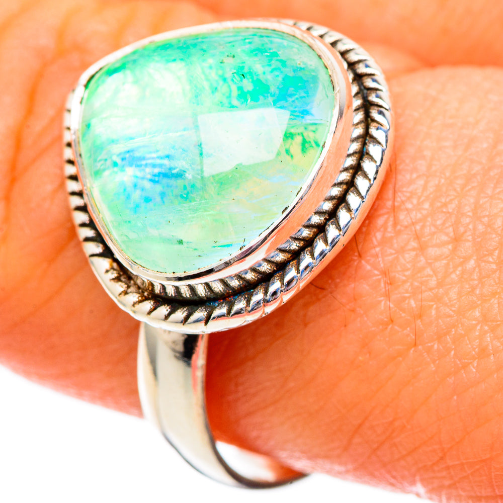 Green Moonstone Rings handcrafted by Ana Silver Co - RING101191