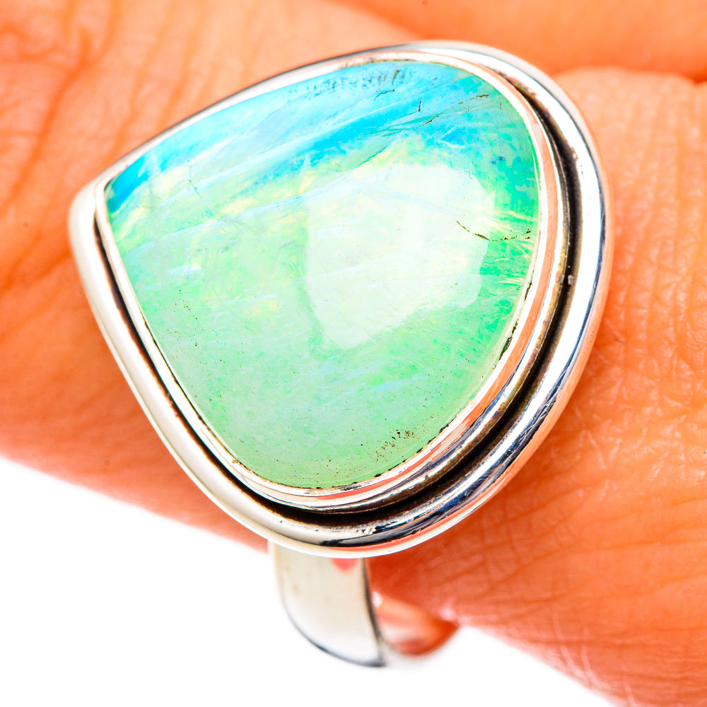 Green Moonstone Rings handcrafted by Ana Silver Co - RING101193
