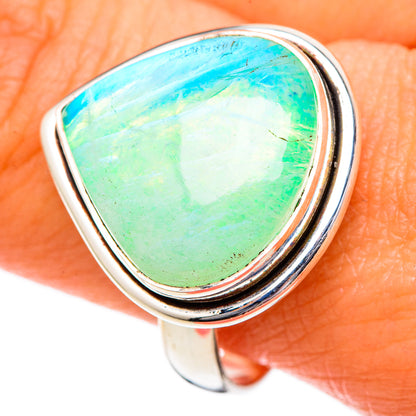 Green Moonstone Rings handcrafted by Ana Silver Co - RING101193
