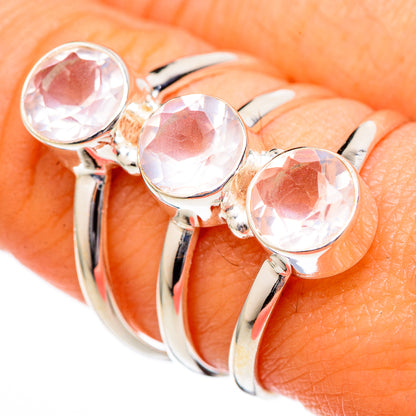 Rose Quartz Rings handcrafted by Ana Silver Co - RING101194
