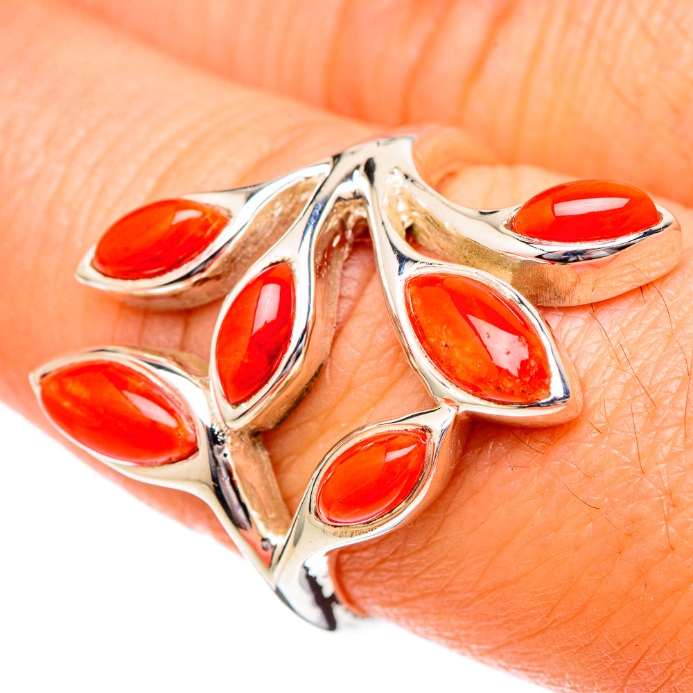 Mediterranean Red Coral Rings handcrafted by Ana Silver Co - RING101197