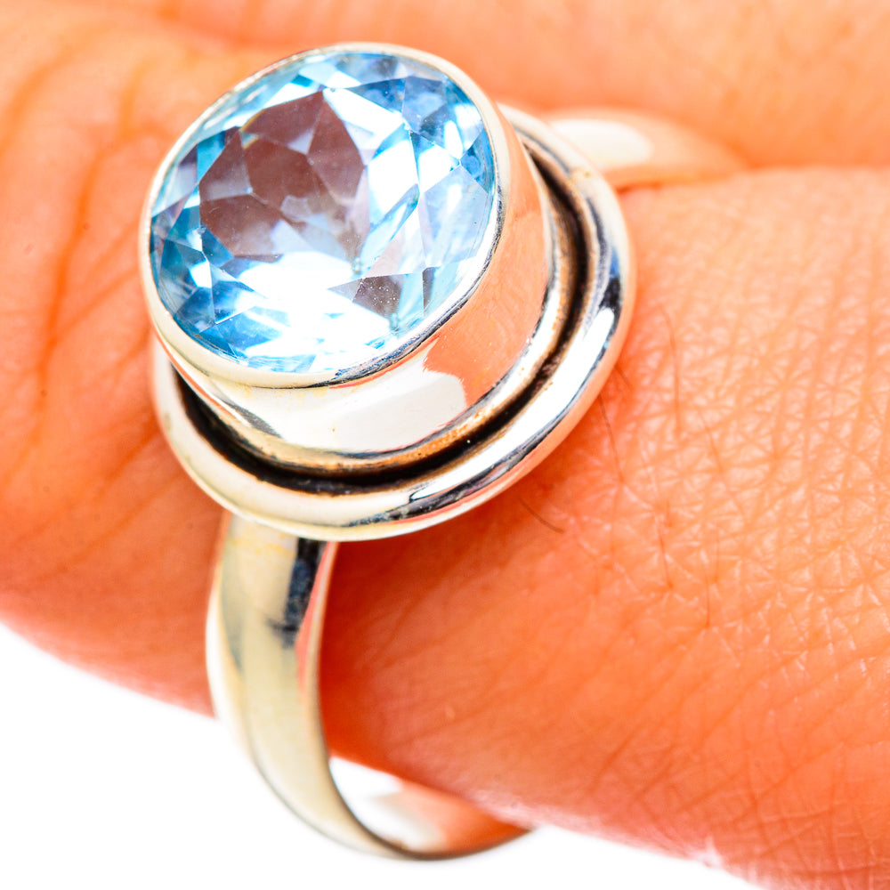 Blue Topaz Rings handcrafted by Ana Silver Co - RING101204