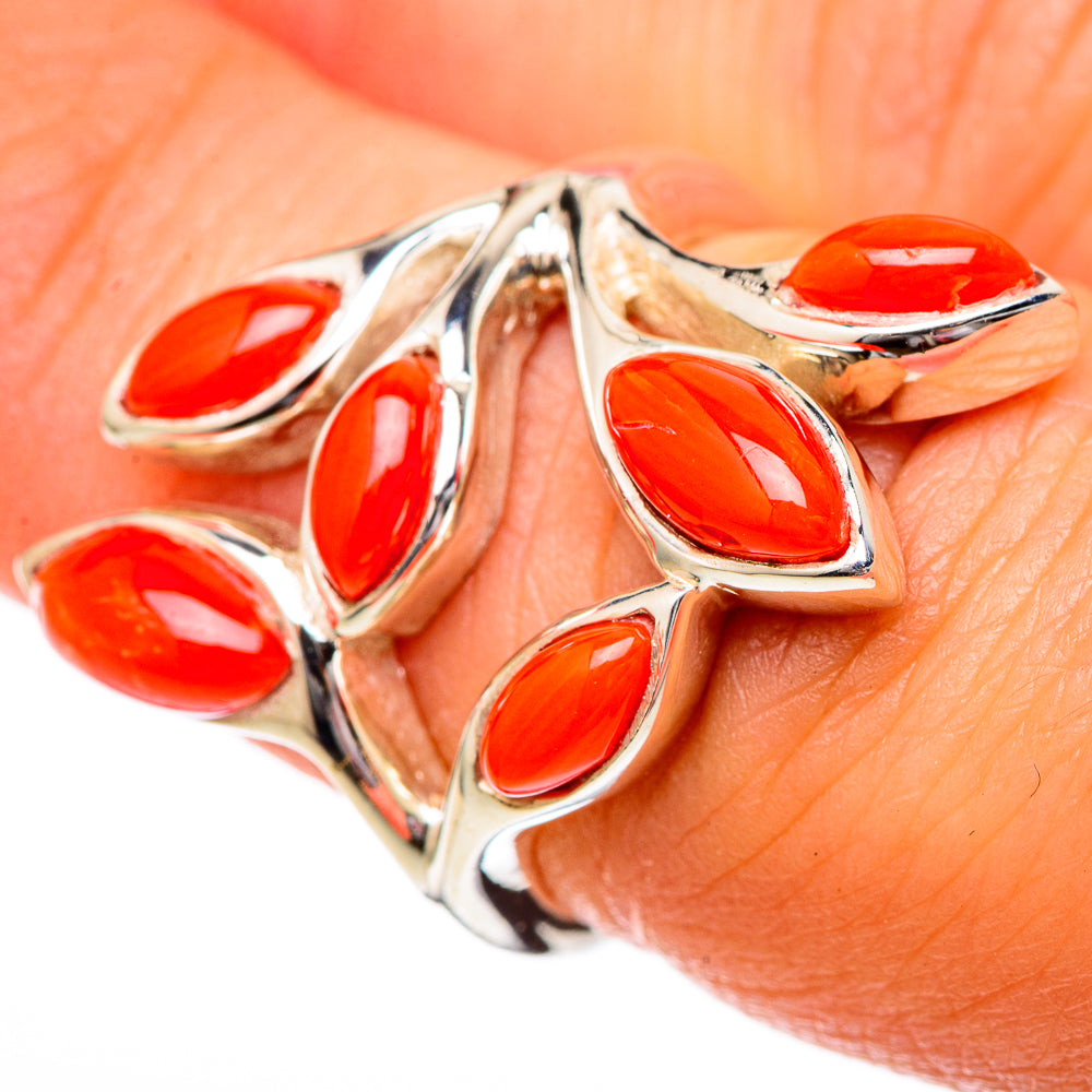 Mediterranean Red Coral Rings handcrafted by Ana Silver Co - RING101221