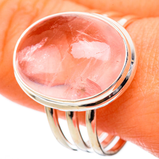 Rose Quartz Rings handcrafted by Ana Silver Co - RING101246