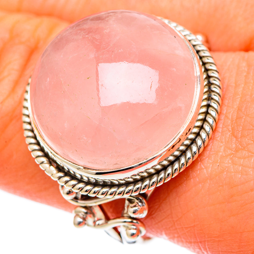 Rose Quartz Rings handcrafted by Ana Silver Co - RING101248