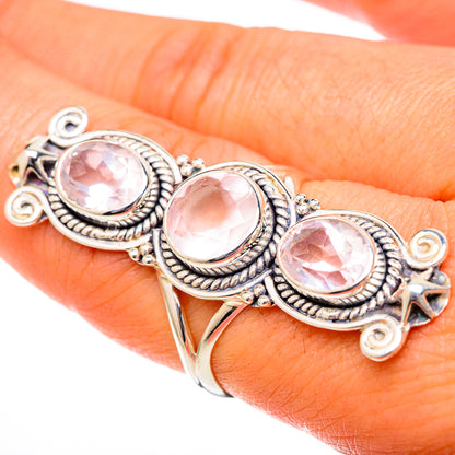 Rose Quartz Rings handcrafted by Ana Silver Co - RING101249
