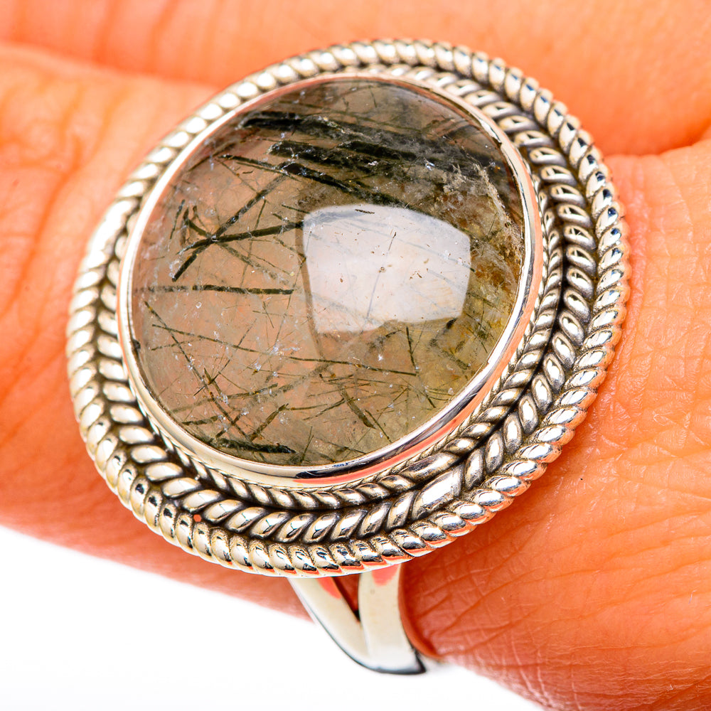 Tourmalinated Quartz Rings handcrafted by Ana Silver Co - RING101251