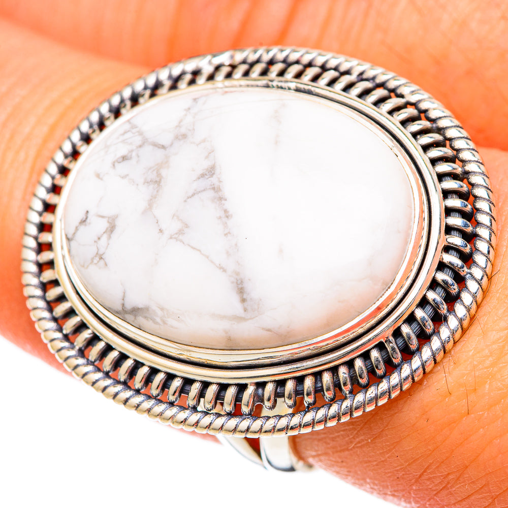 Howlite Rings handcrafted by Ana Silver Co - RING101253