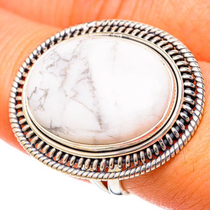 Howlite Rings handcrafted by Ana Silver Co - RING101253