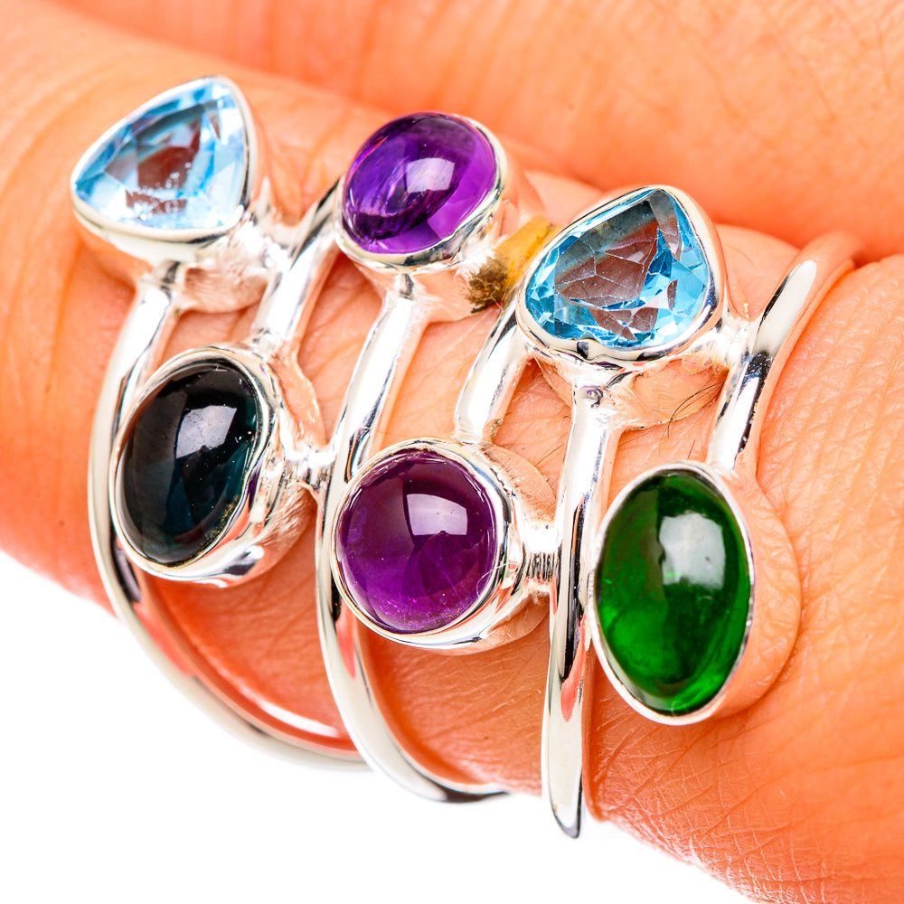 Green Tourmaline Rings handcrafted by Ana Silver Co - RING101254
