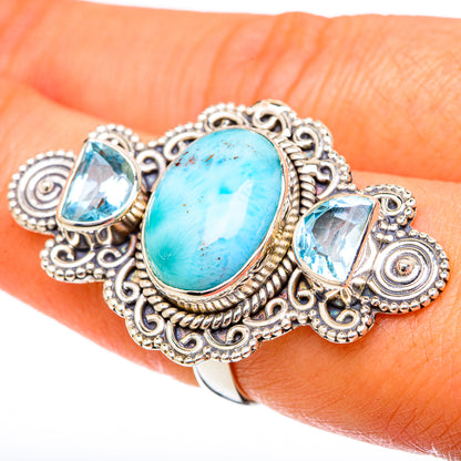 Larimar Rings handcrafted by Ana Silver Co - RING101257