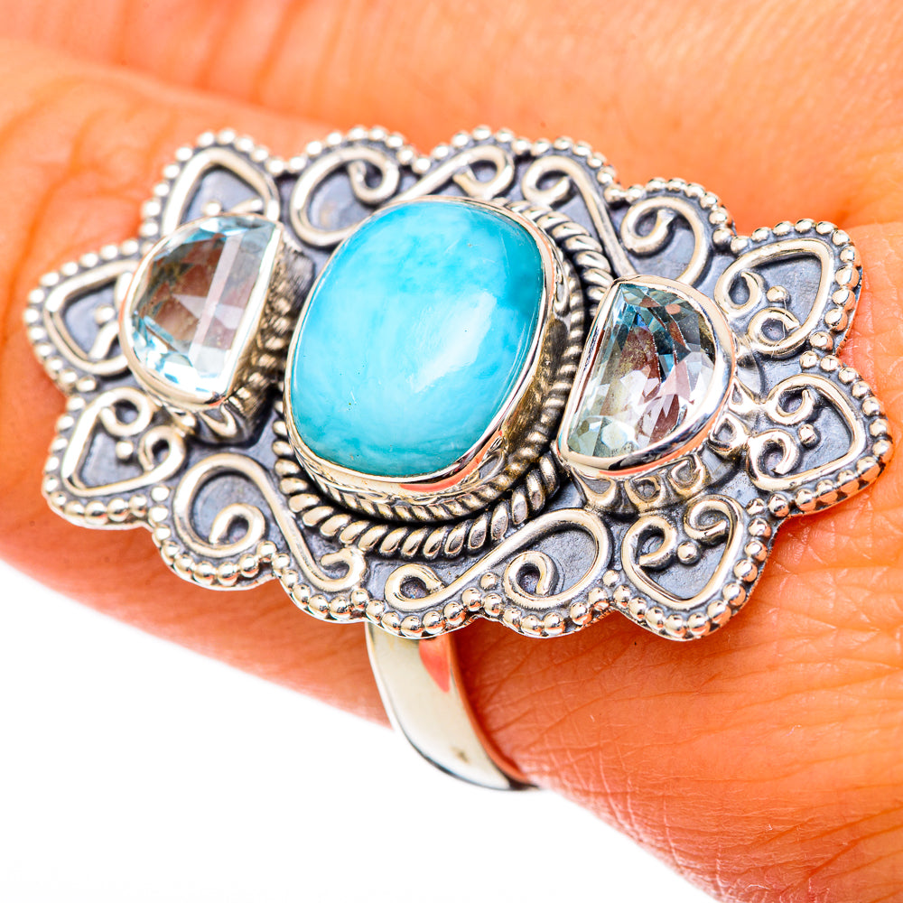 Larimar Rings handcrafted by Ana Silver Co - RING101259