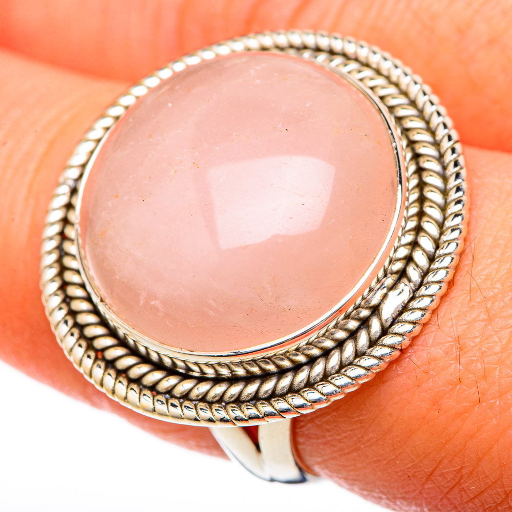 Rose Quartz Rings handcrafted by Ana Silver Co - RING101265