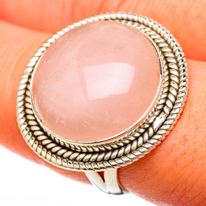 Rose Quartz Rings handcrafted by Ana Silver Co - RING101265
