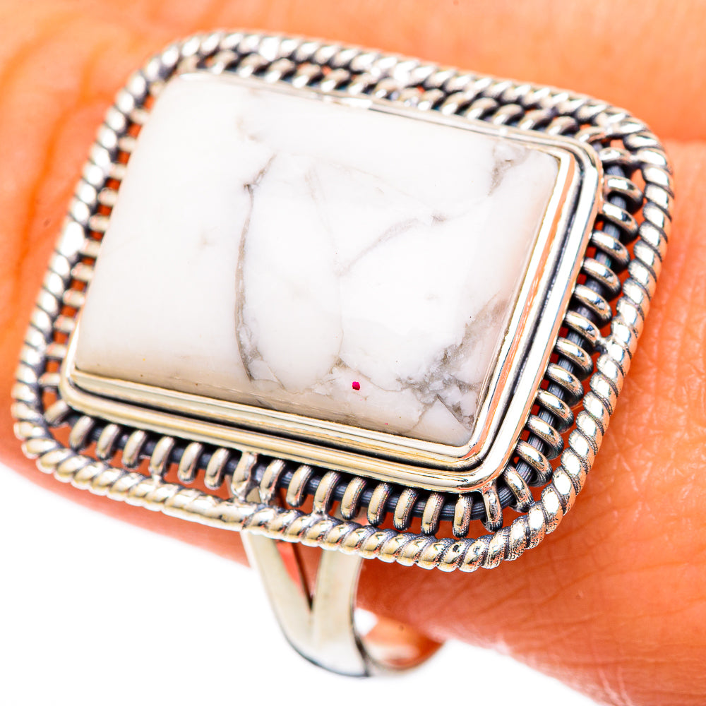 Howlite Rings handcrafted by Ana Silver Co - RING101272
