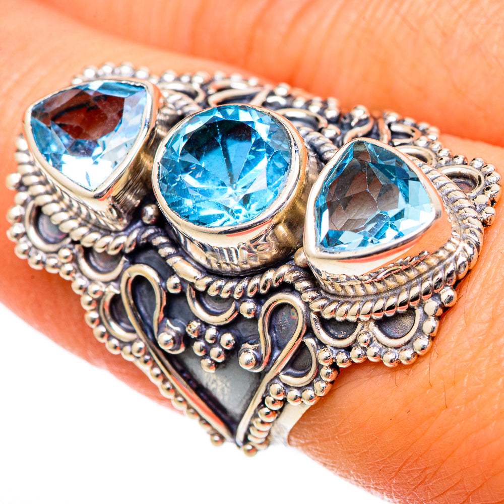 Blue Topaz Rings handcrafted by Ana Silver Co - RING101276
