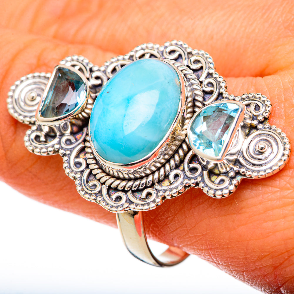 Larimar Rings handcrafted by Ana Silver Co - RING101277