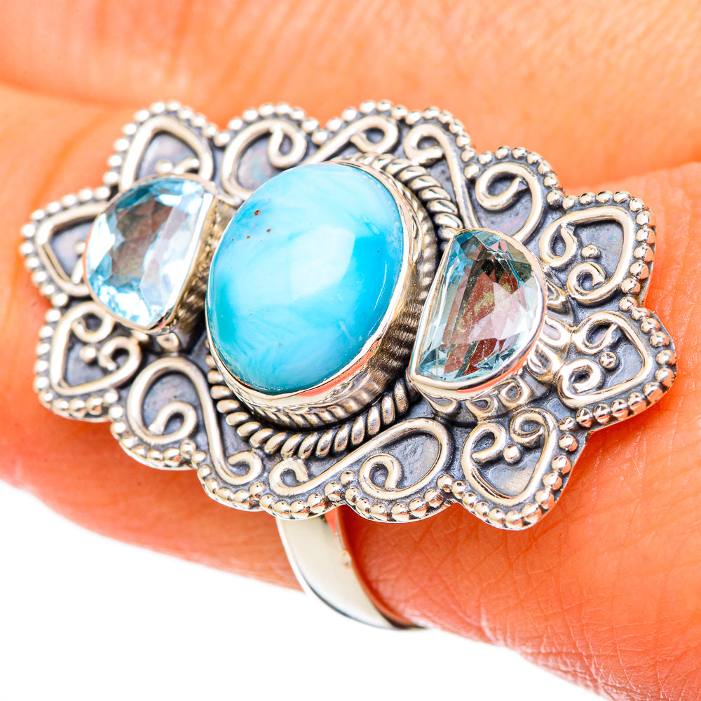 Larimar Rings handcrafted by Ana Silver Co - RING101279