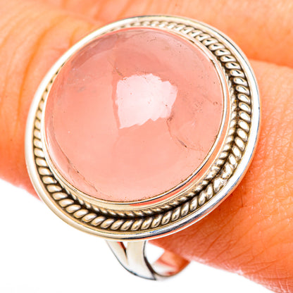 Rose Quartz Rings handcrafted by Ana Silver Co - RING101285