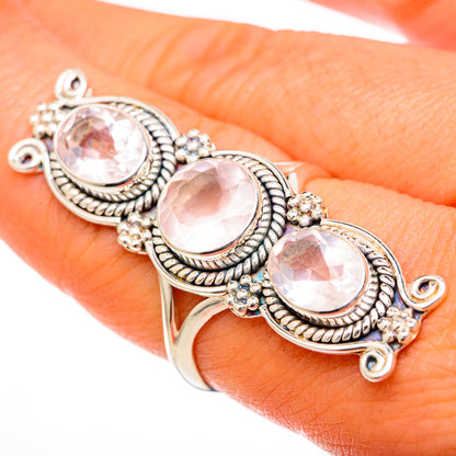 Rose Quartz Rings handcrafted by Ana Silver Co - RING101286
